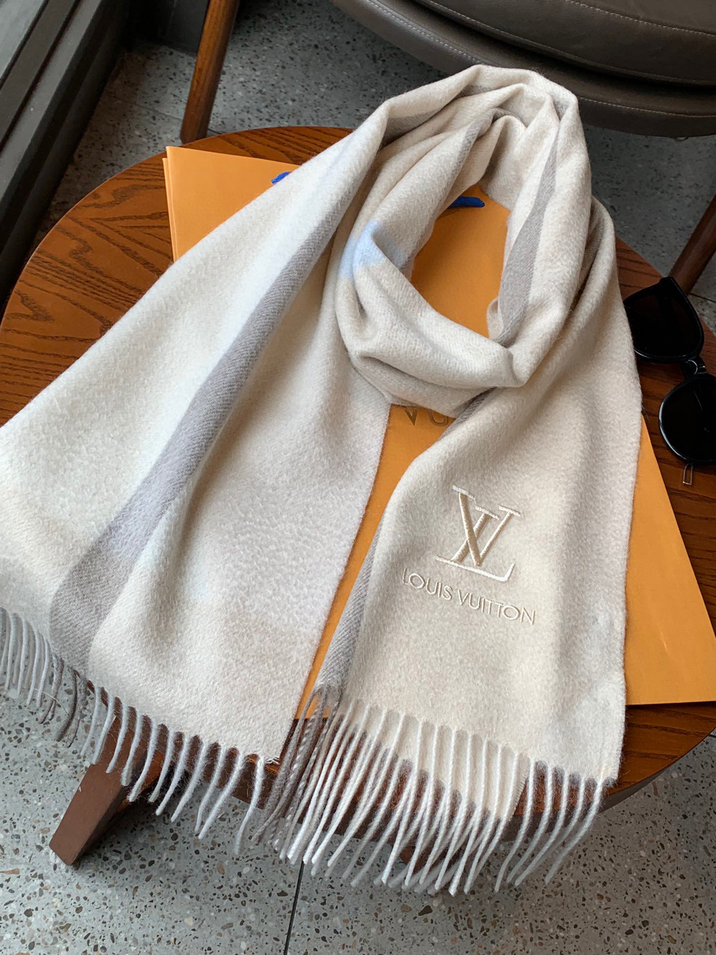 Louis Vuitton Scarf Logo Embroidered Scarf Wool 30*170cm Accessories