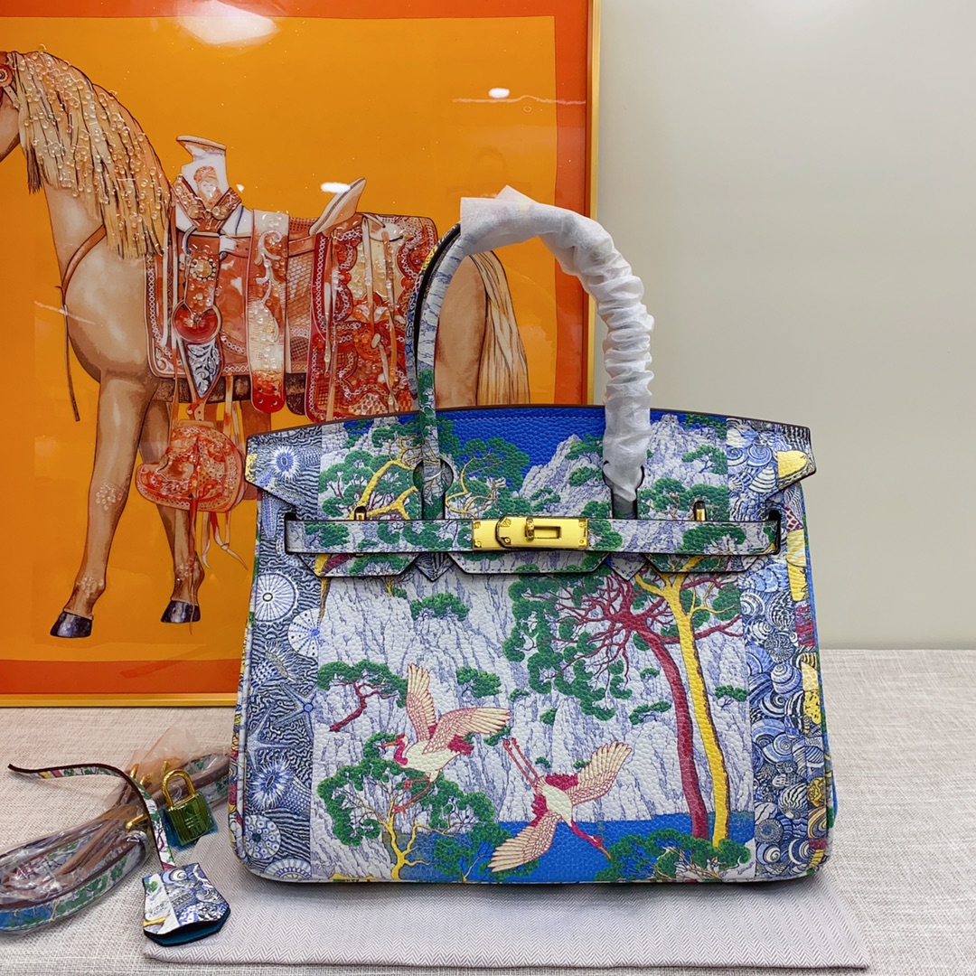 Hermes BIRKIN Painting XYZ053 30cm 02