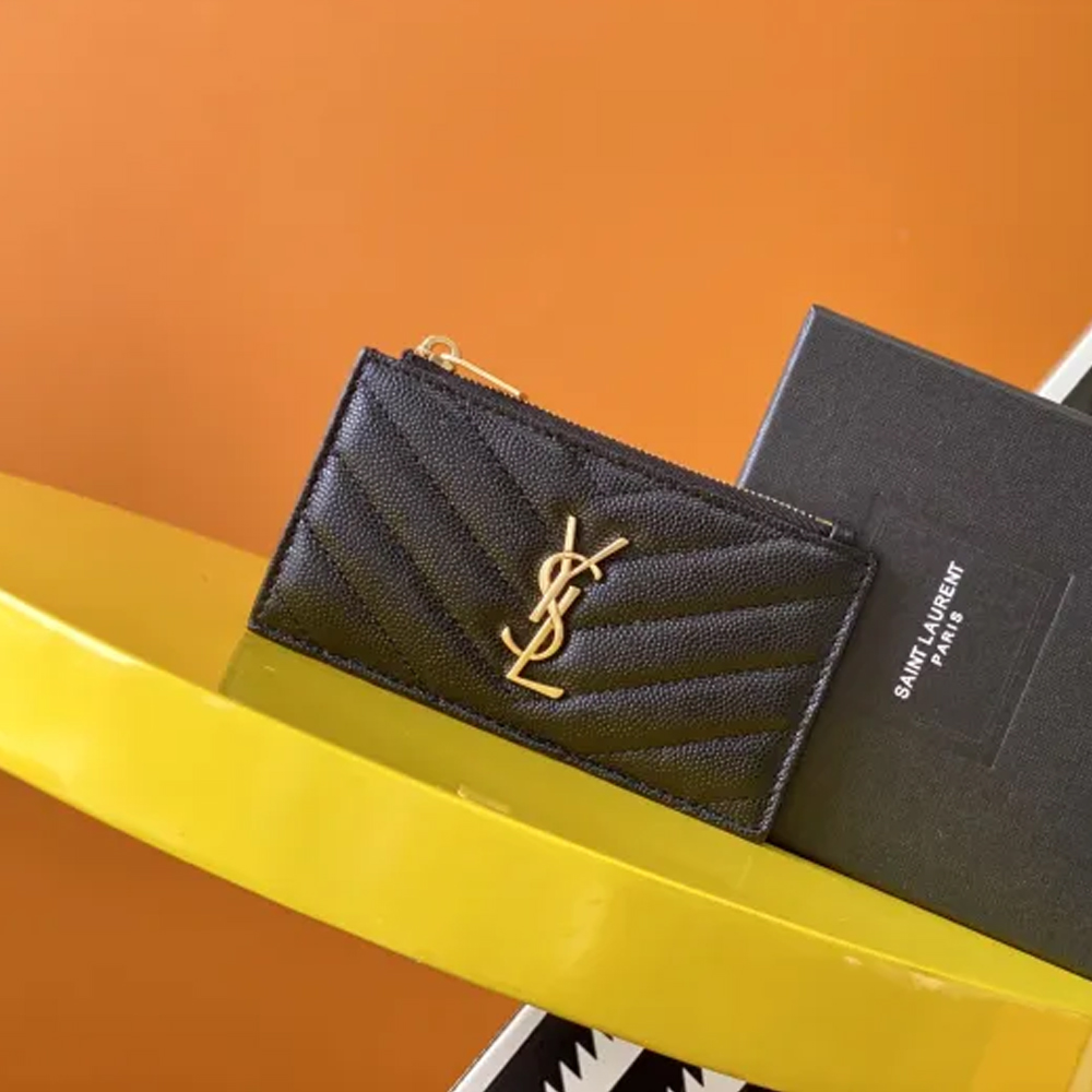 10A + top quality YSL Zipper Wallet 607915 LM031 13cm