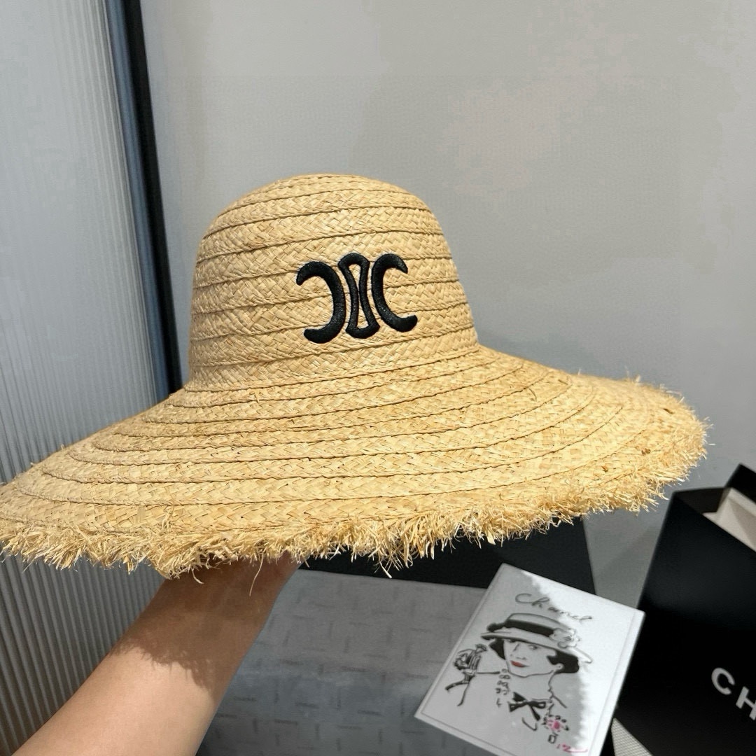 Celine Hat Raffia Straw Hat 57cm Accessories