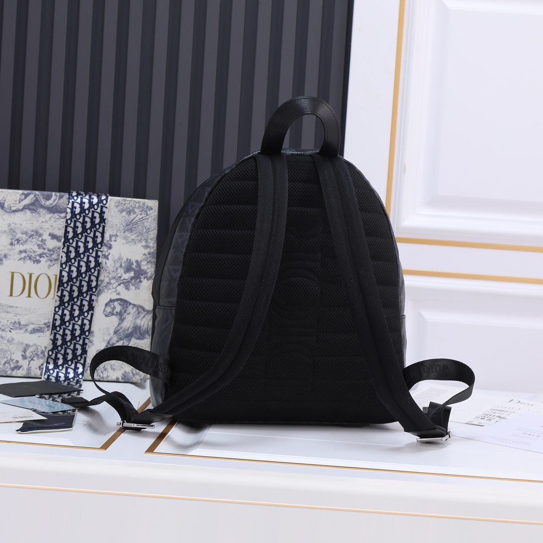 Small Rider Backpack Black canvas 6601 LM022 28cm