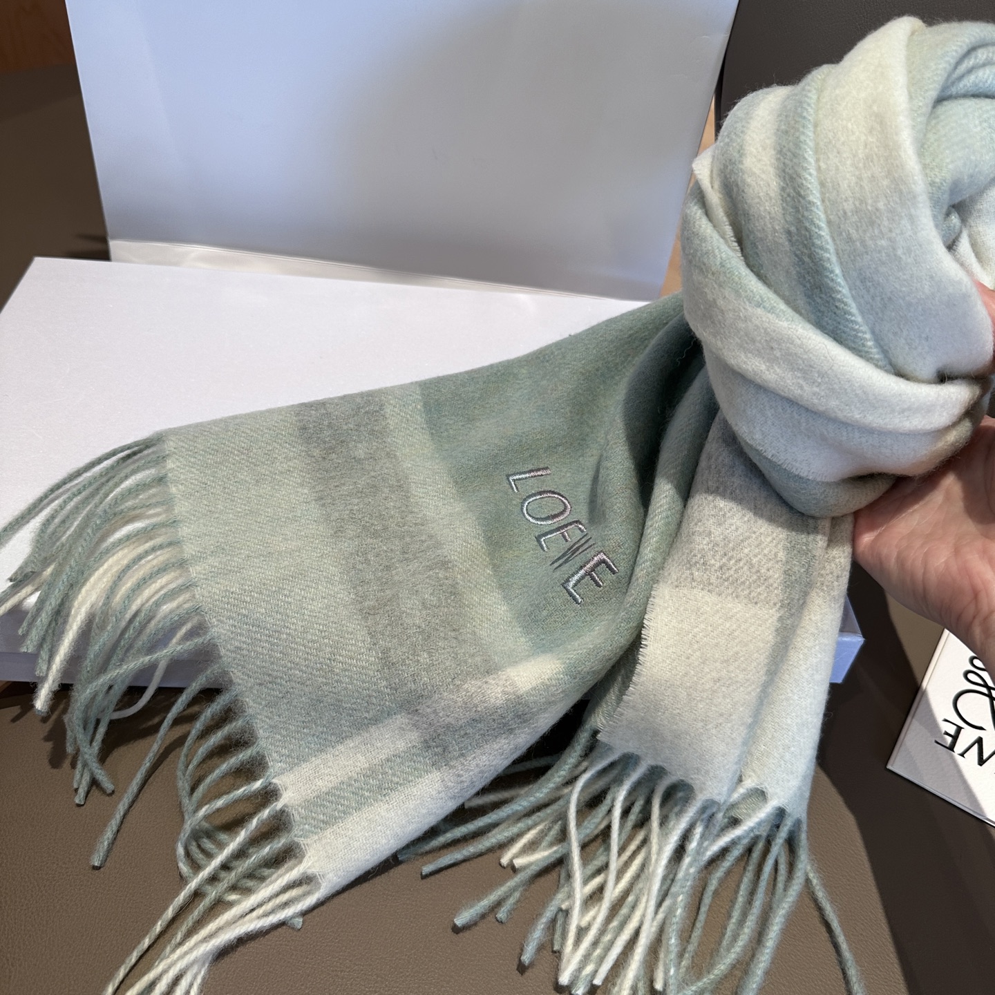 Loewe Scarf British And European Plaid Scarf 30*164cm Accessories