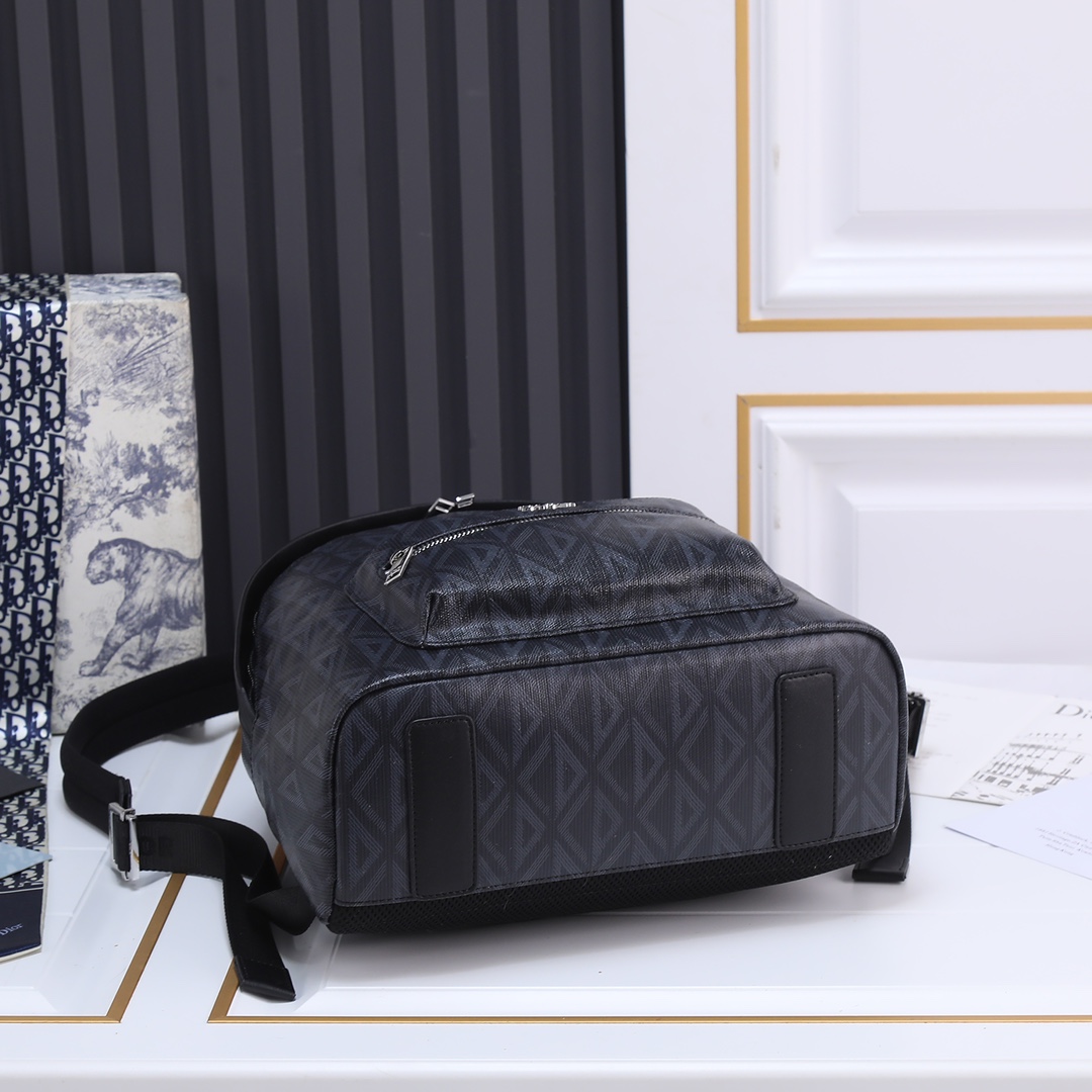 Small Rider Backpack Black canvas 6601 LM022 28cm