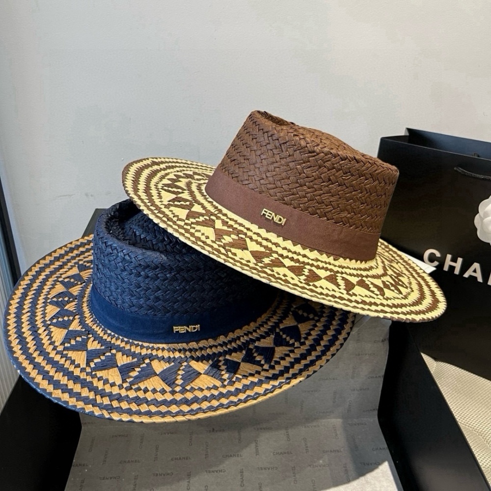Fendi Hat Raffia Sun Hat 57cm Accessories
