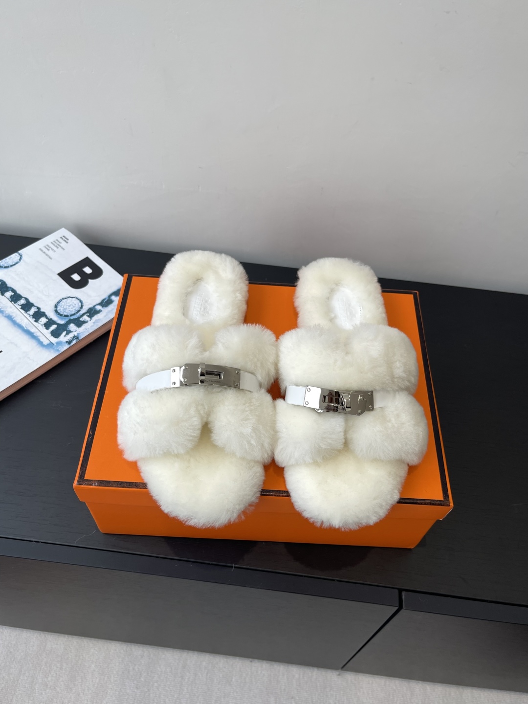 Hermes Shoes Slippers Wool Leather Shoe