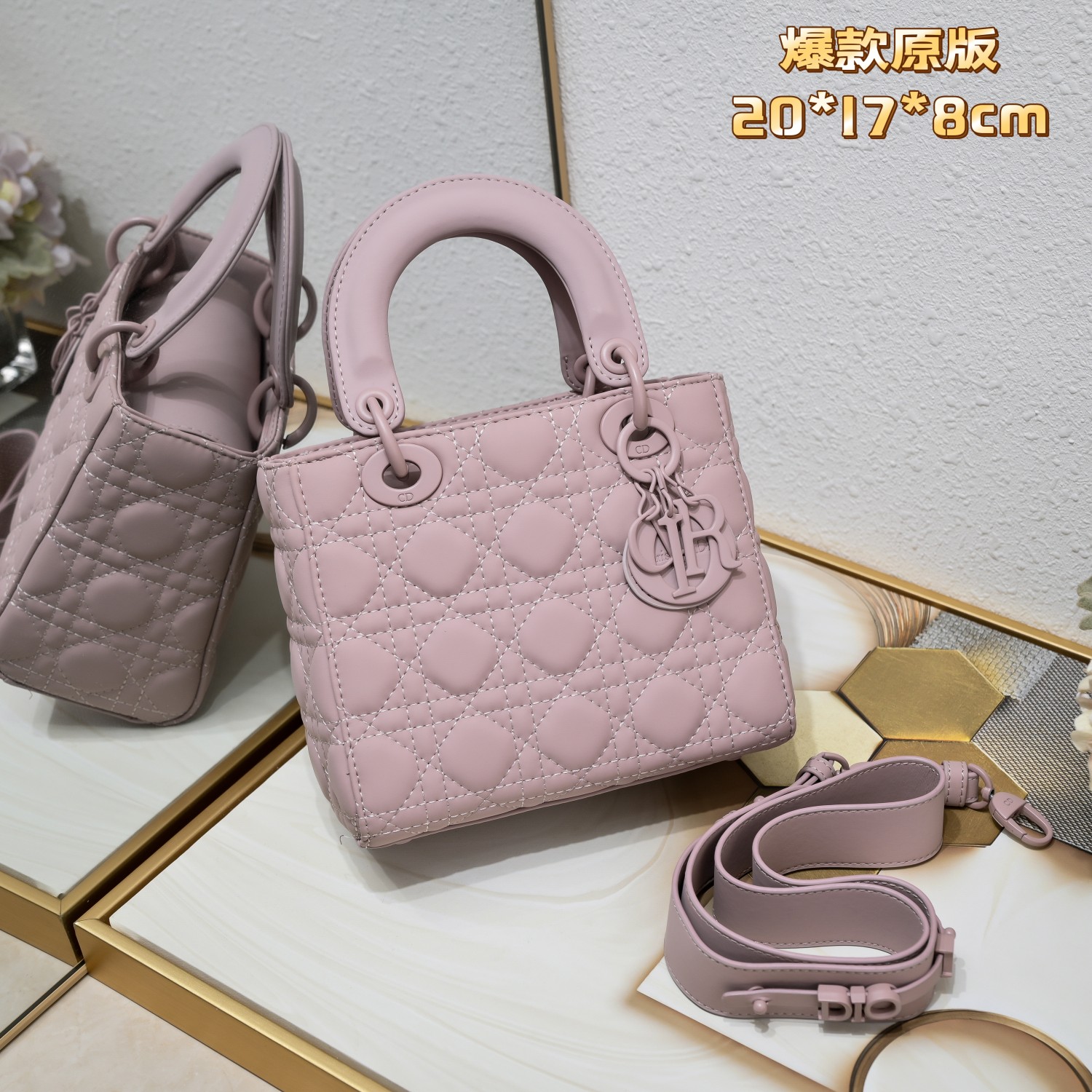 Small Lady Dior My ABCDior Bag Purple Matte 2022 LM061 20cm