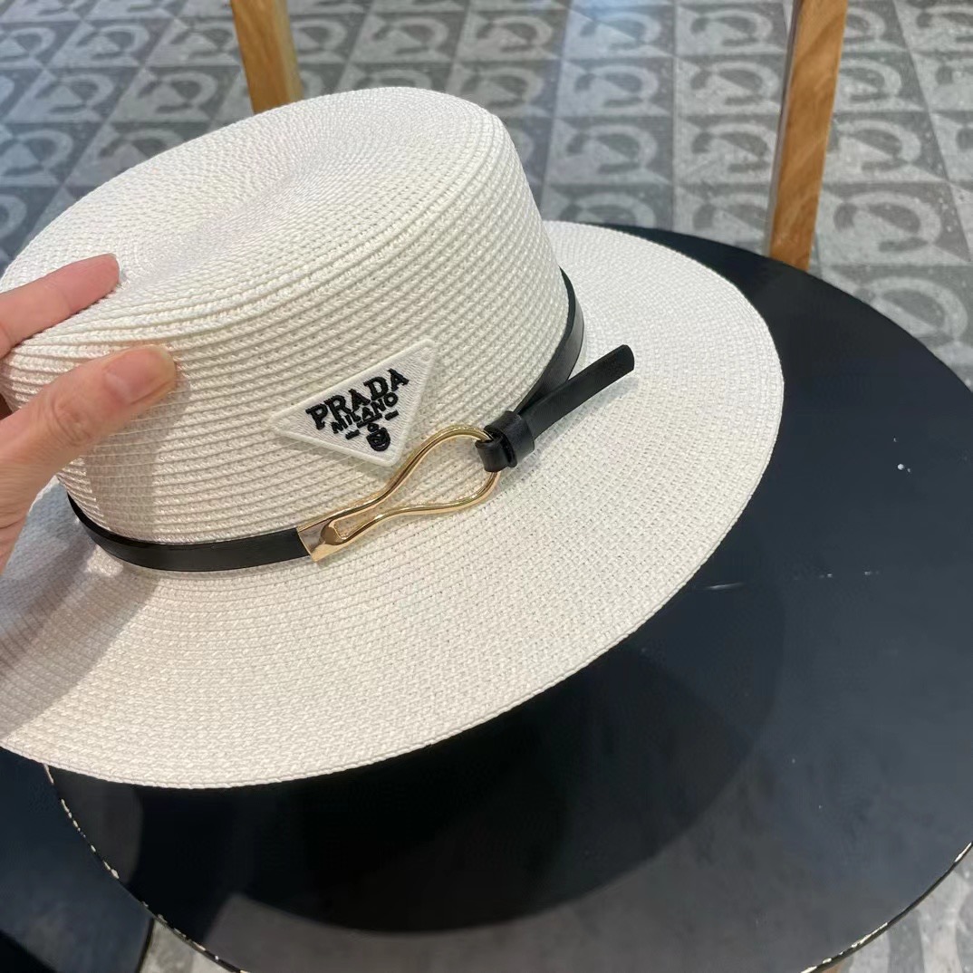 Prada Hat Straw Sun Hat 57cm Accessories