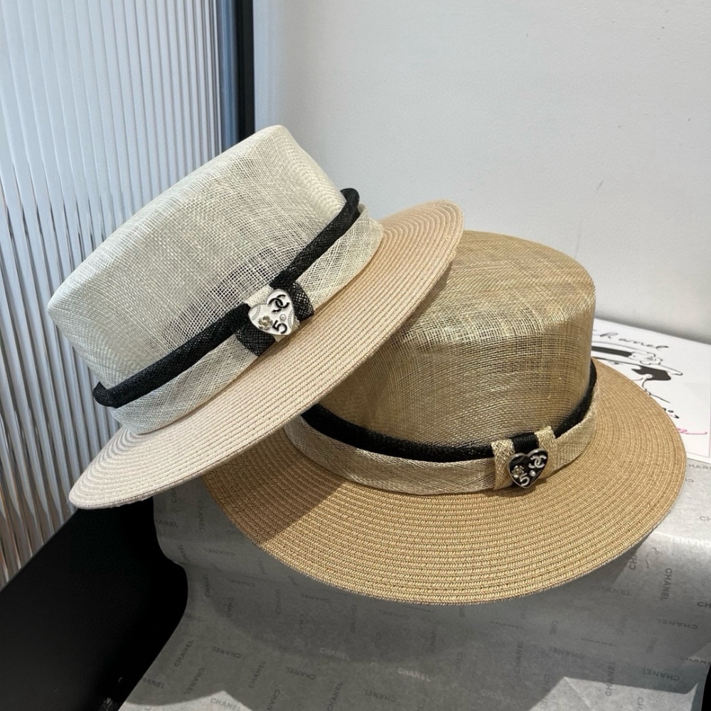Chanel Hat Flat Top Linen Yarn Hat 57cm Accessories