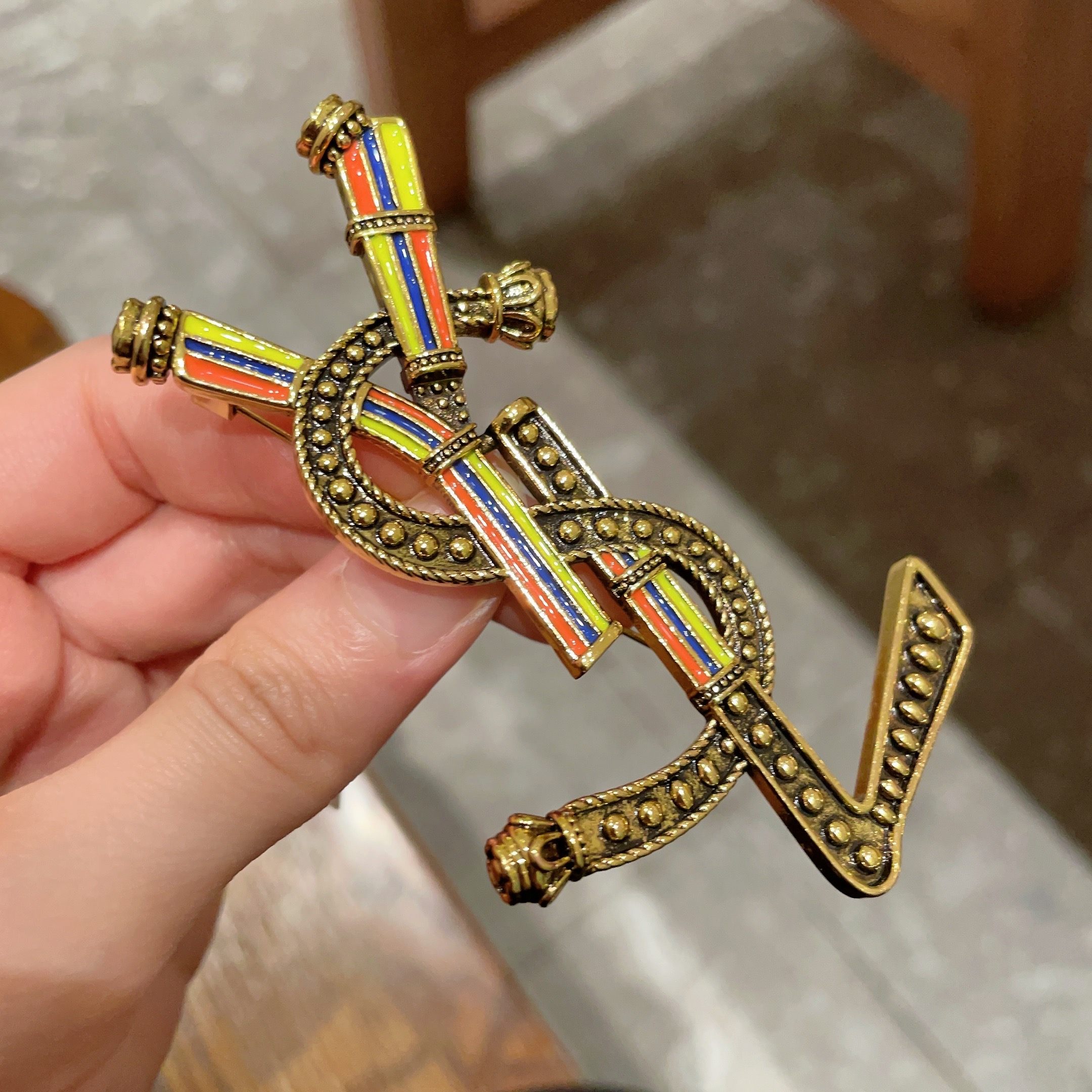 Saint Laurent Jewelry Brooches Antique Design