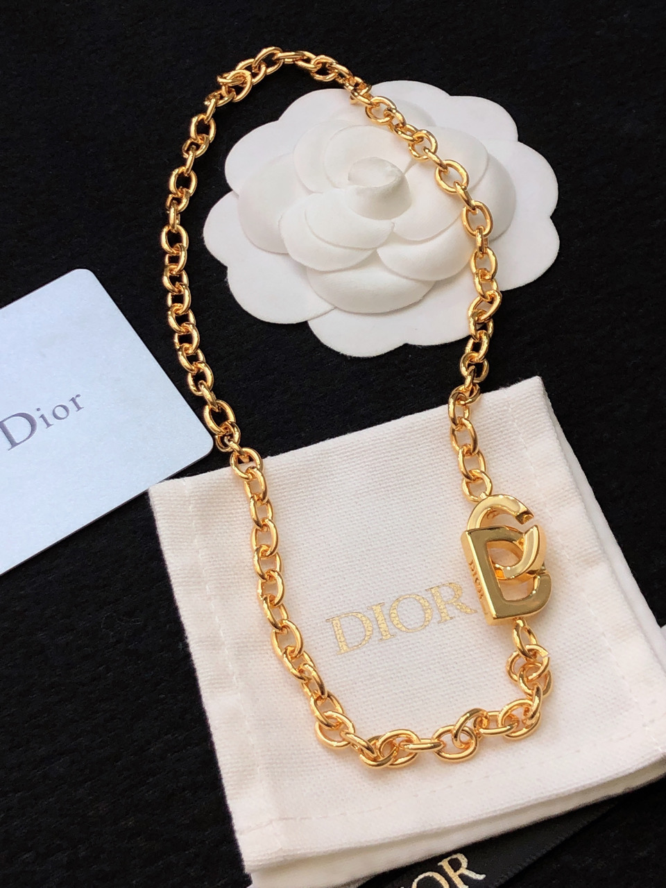 Dior Jewelry Necklace Gold Pendant