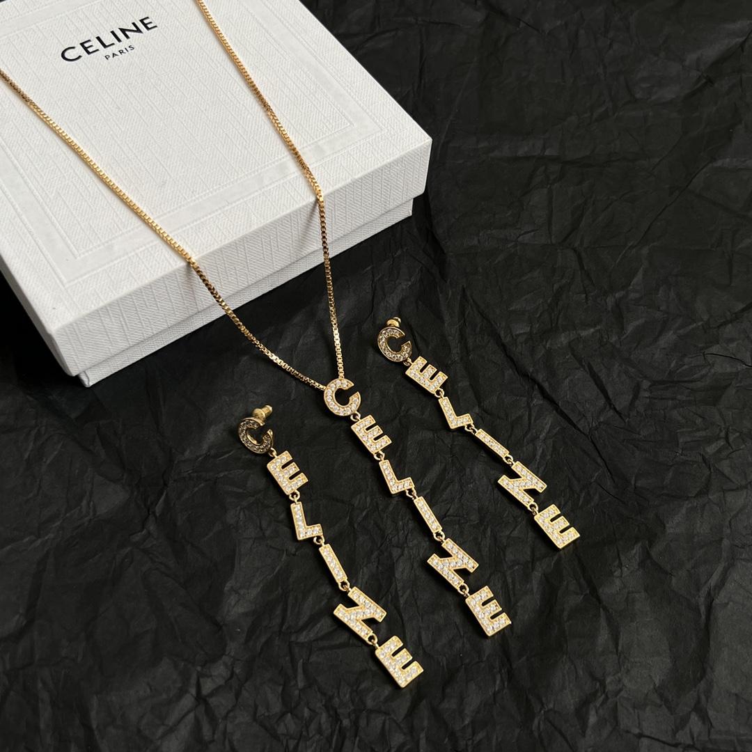 Celine Jewelry Necklace Letter pendant 85