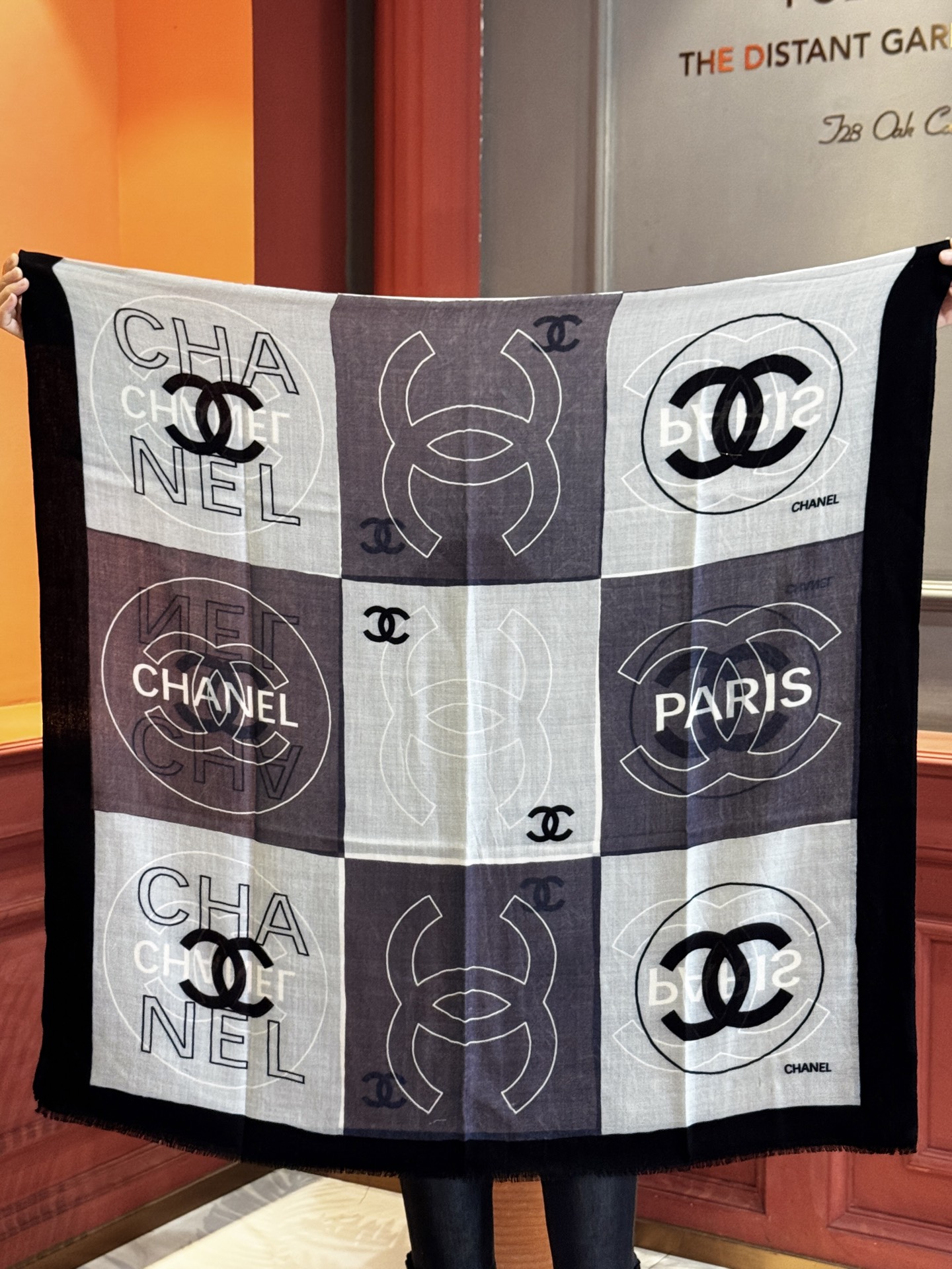 Chanel Scarf Double-Sided Floral Scarf Cashmere 100*200cm Accessories