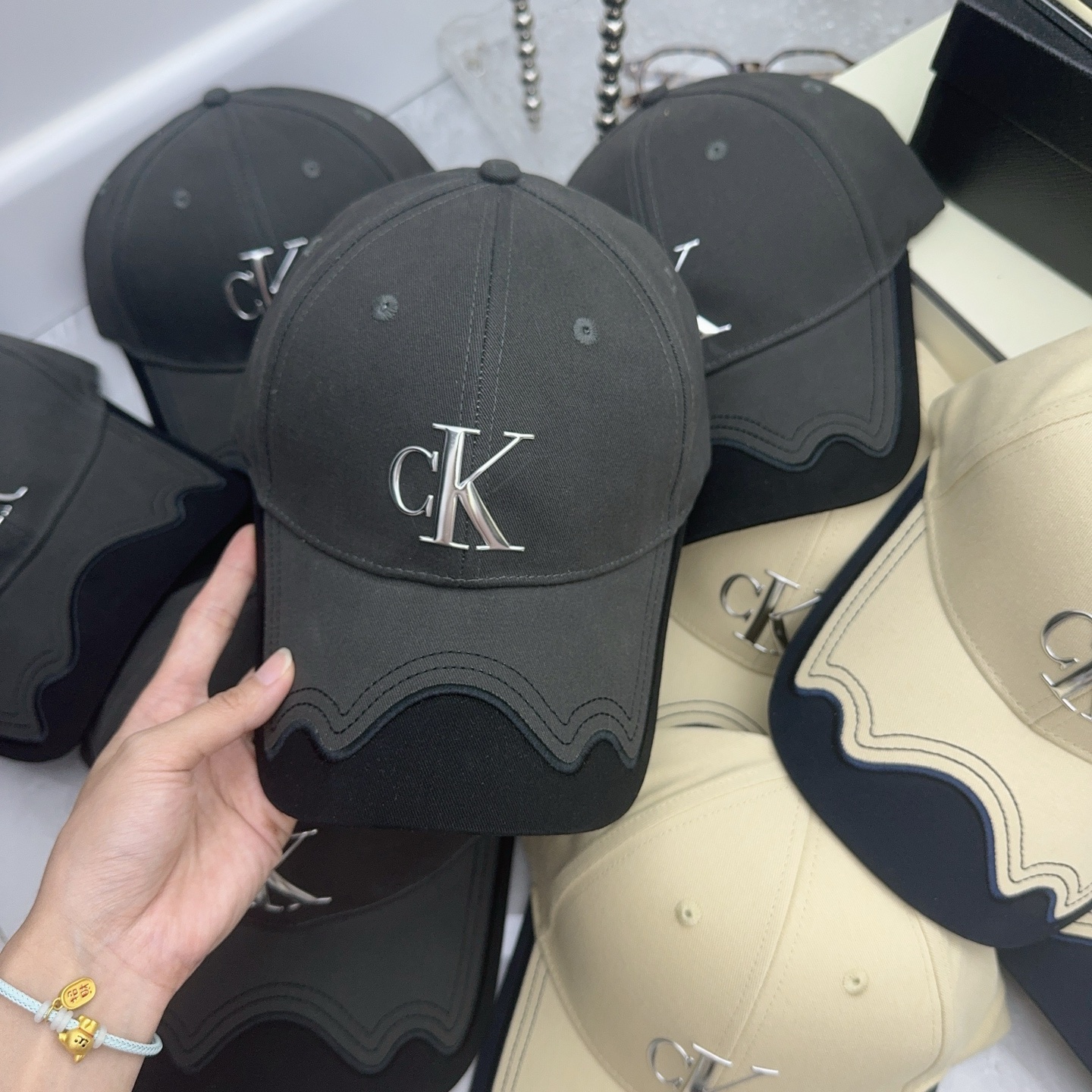 CK Hat Patterned Brim Baseball Cap Accessories