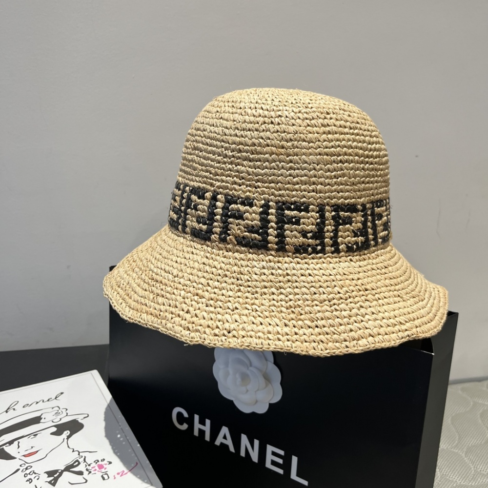 Fendi Hat Foldable Raffia Hat 57cm Accessories