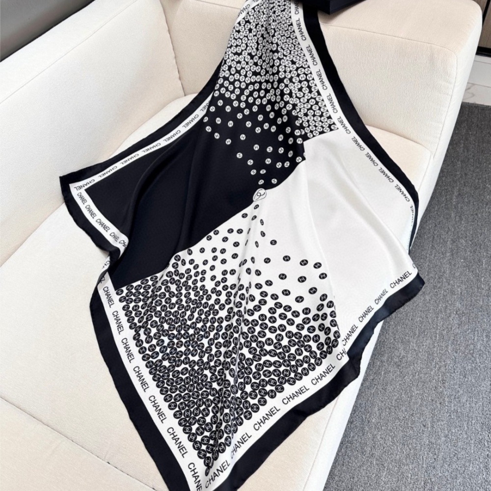 Chanel Scarf Energetic Bubble Square Scarf 100% Twill Silk 90*90cm Accessories