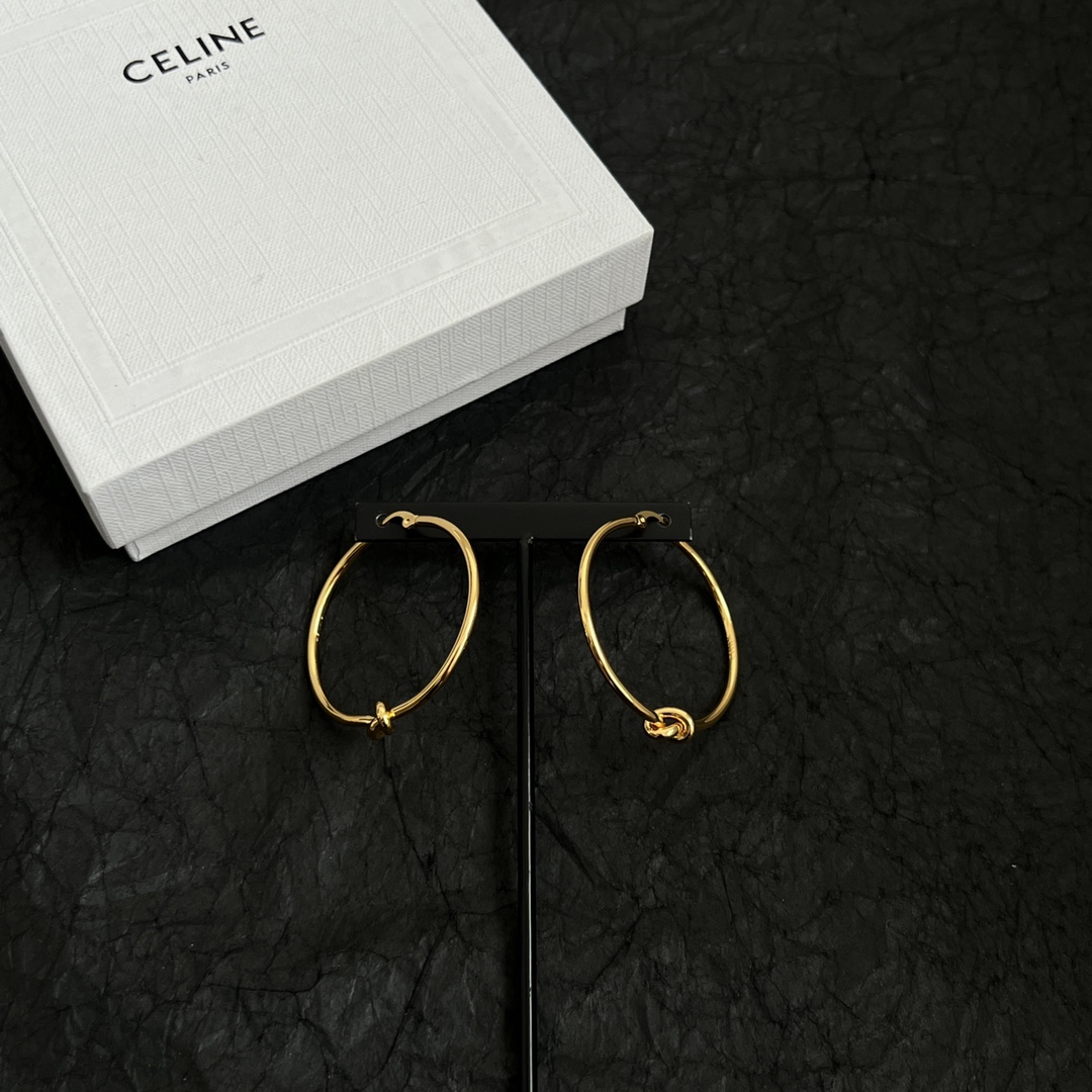 Celine Jewelry Earring loop trip couple design