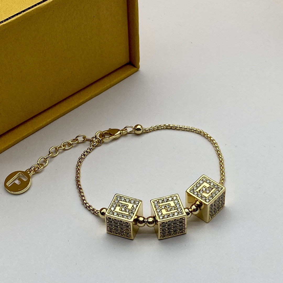 Fendi Jewelry Bracelets Fine Diamond Three Rubik's Cube