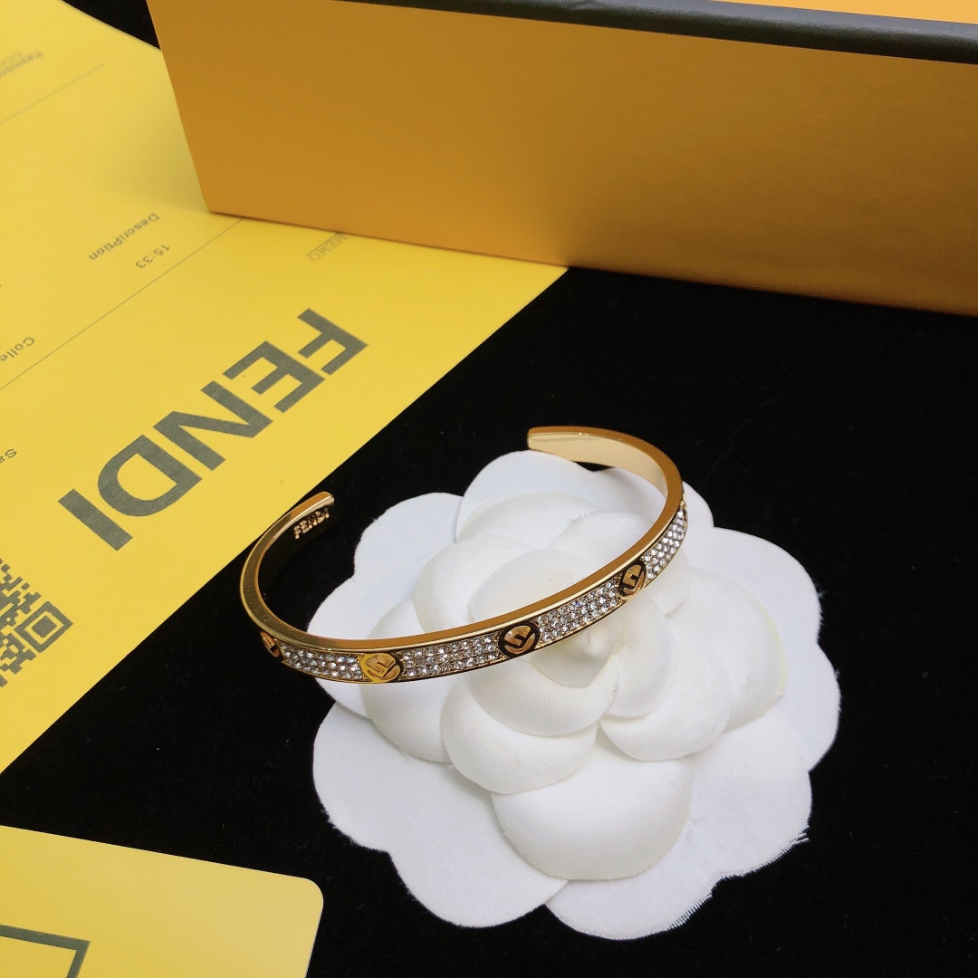 Fendi Jewelry Bangle Open logo bracelet