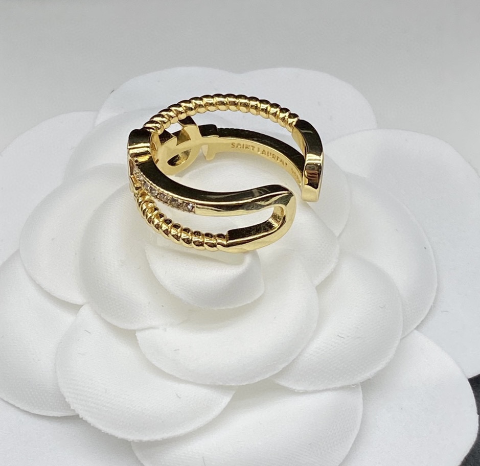 Saint Laurent Jewelry Rings Letter open ring