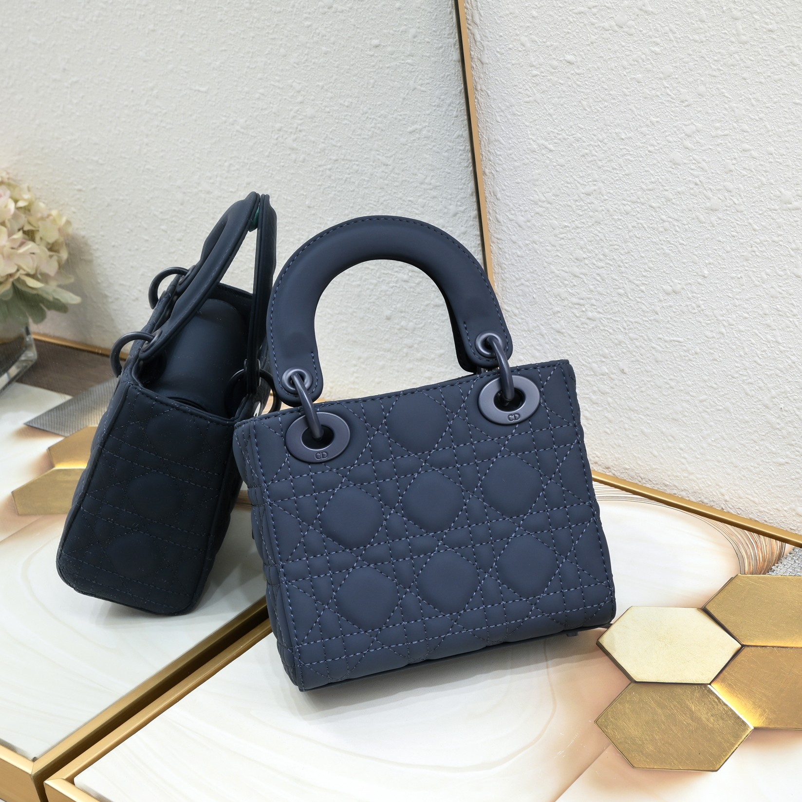 Mini Lady Dior Bag Blue Matte 2022 LM051 17cm