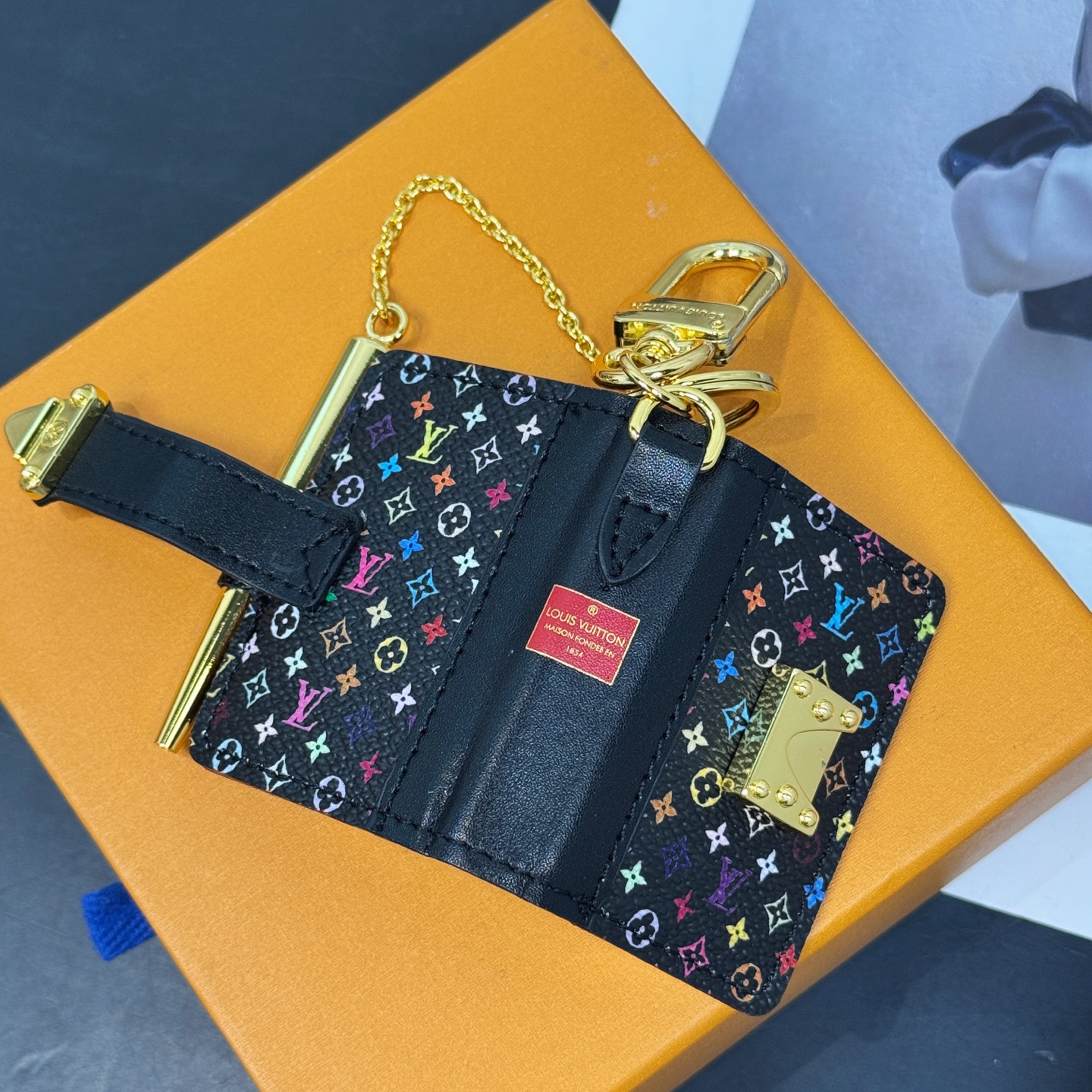 Louis Vuitton Key Chain Mini Notebook Keychain 4.5×6.5×1.5cm  Pen7cm Accessories