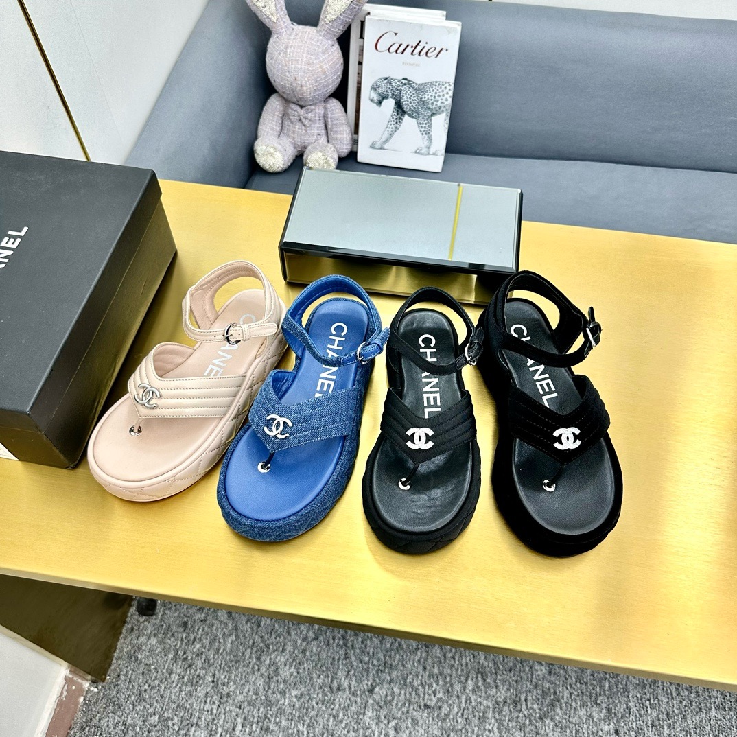 Chanel  Shoes New Thick Bottom Clamp Foot Women's Sandals