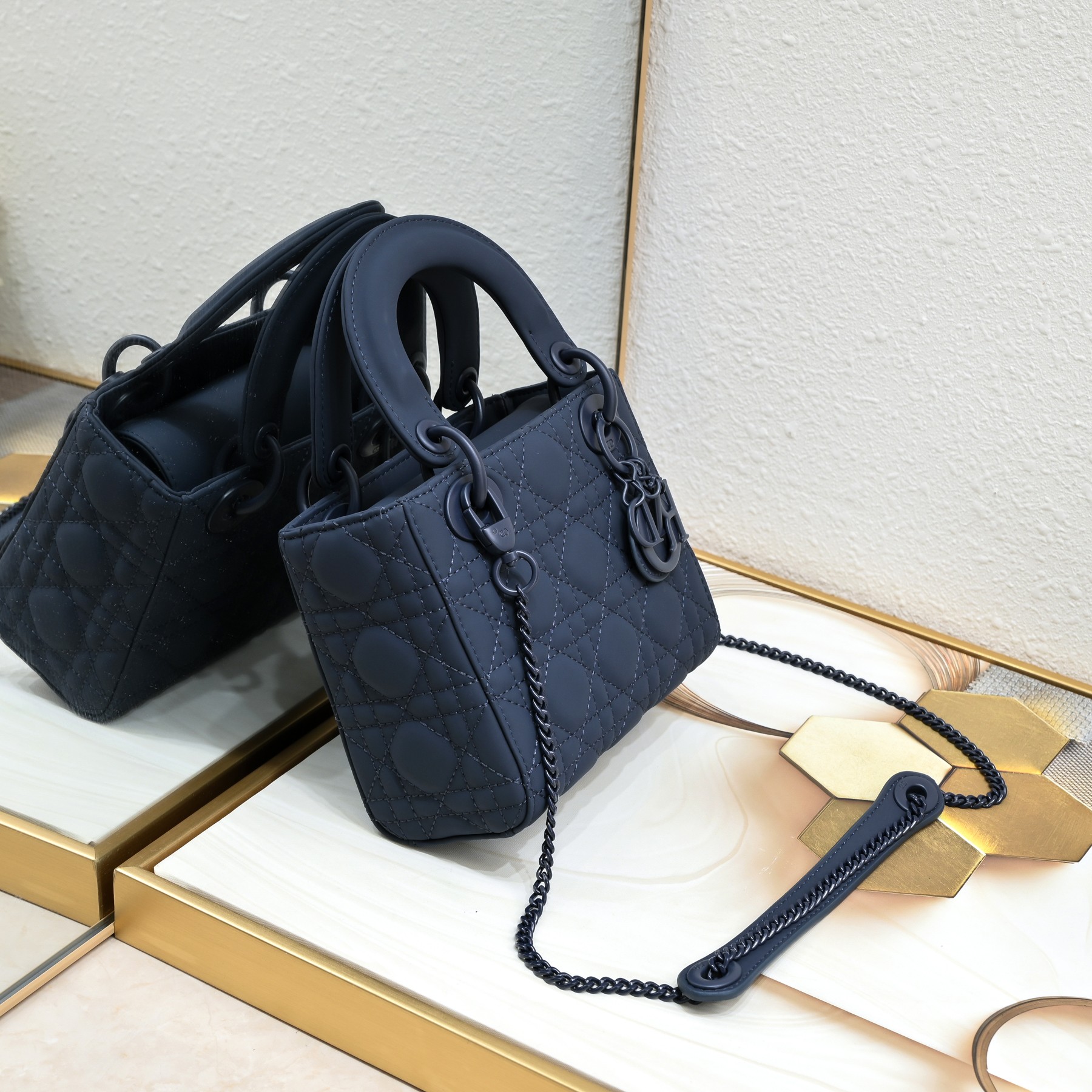 Mini Lady Dior Bag Blue Matte 2022 LM051 17cm