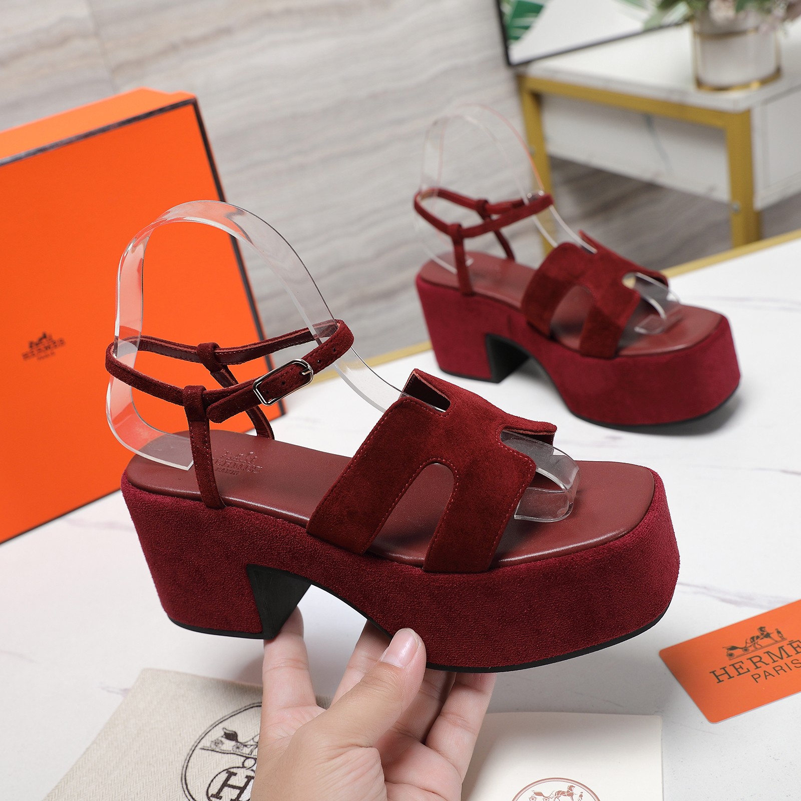 Hermes Shoes Sandals Oran Leather 7CM