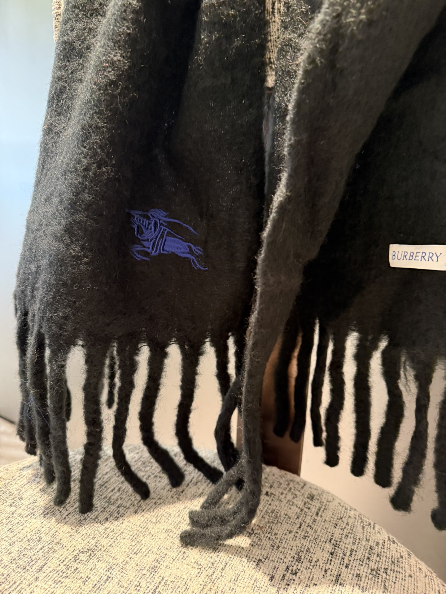 Burberry Scarf Warhorse Embroidered Scarf Mohair 23*185cm Accessories