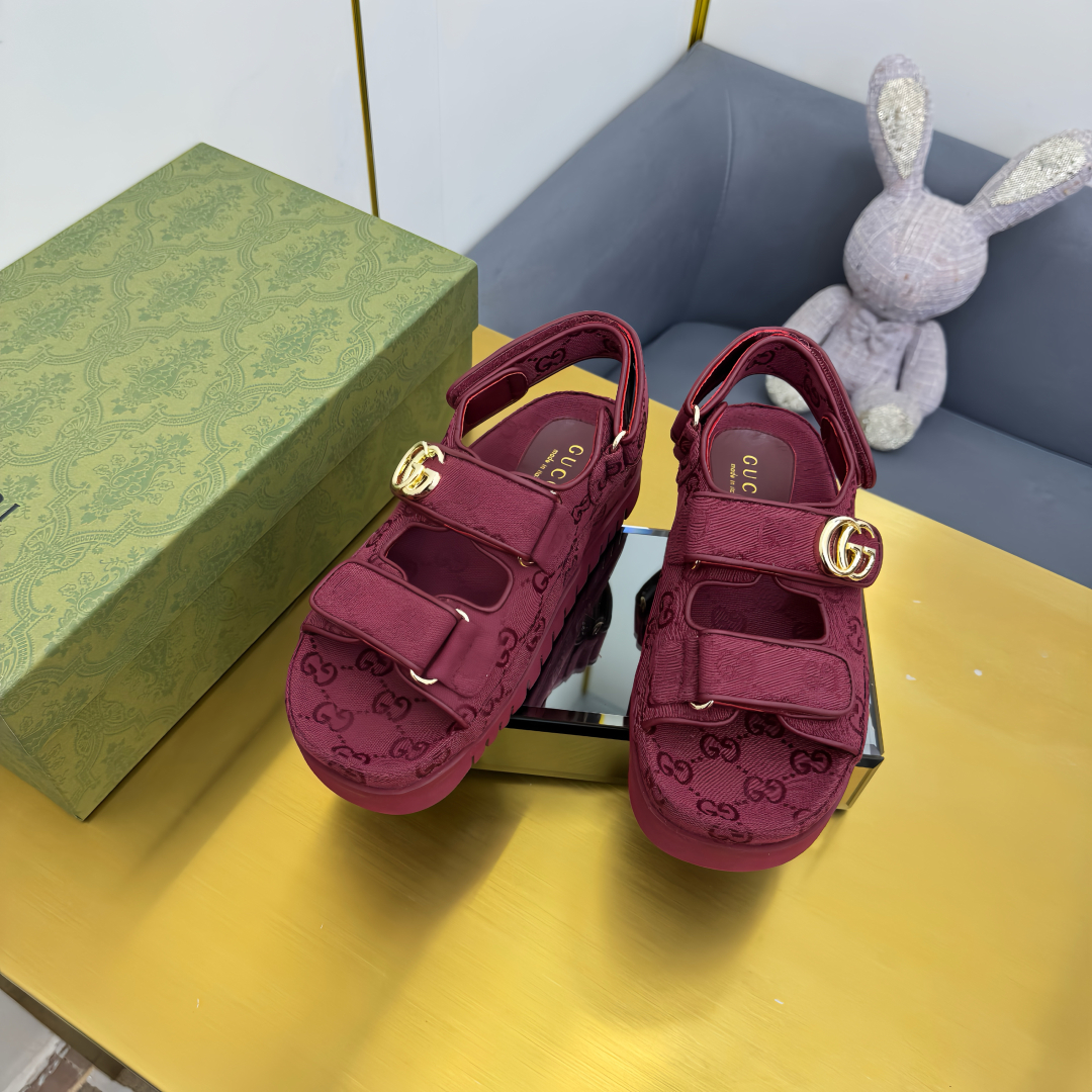 Gucci Shoes New Velcro Thick Bottom Couple Sandals