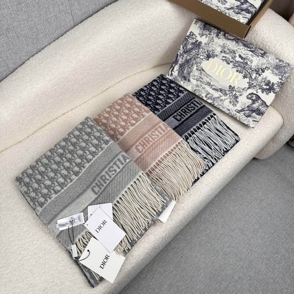 Dior Scarf Do Lettering Double-Sided Tassel Long Scarf 100% Imported Cashmere 40*190cm Accessories