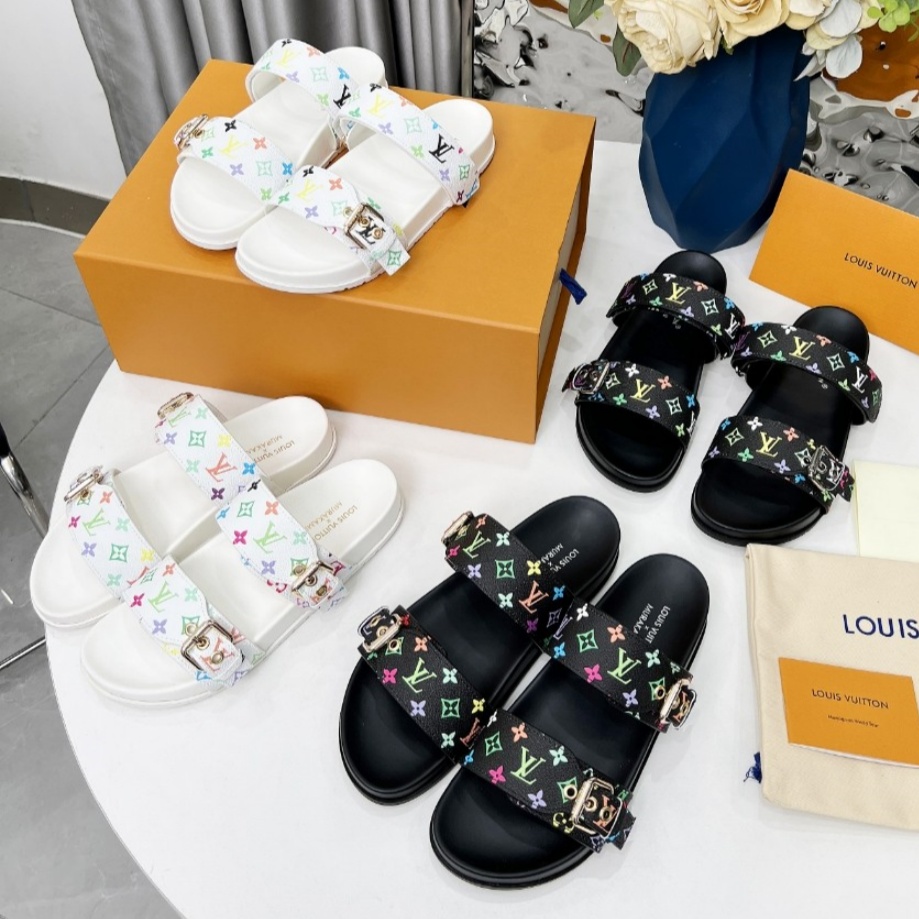 Louis Vuitton XTakashi Murakami Bom Dia couple slippers