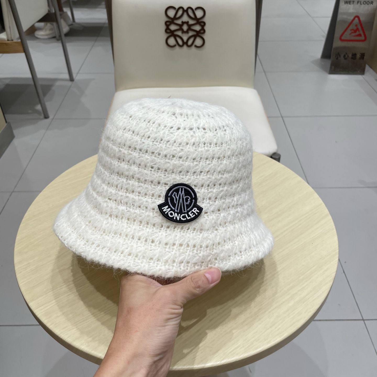 Moncler Hat Woven Wool Bucket Hat Accessories