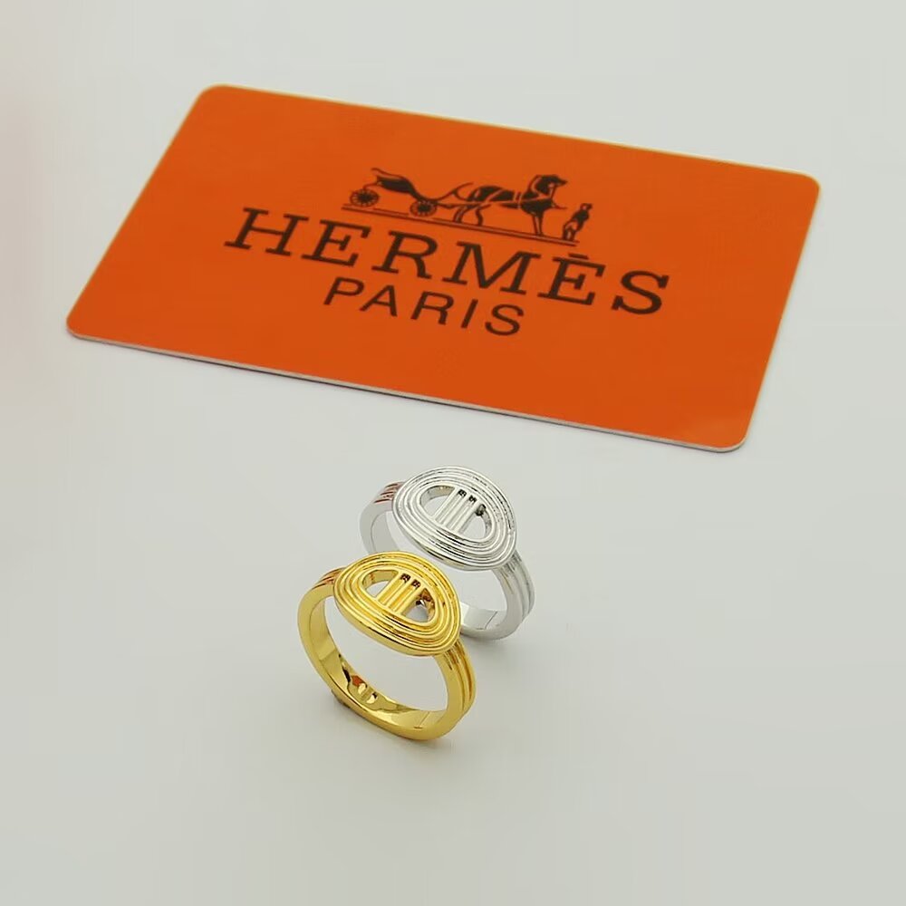Hermes Jewelry Rings Pig nose element ring