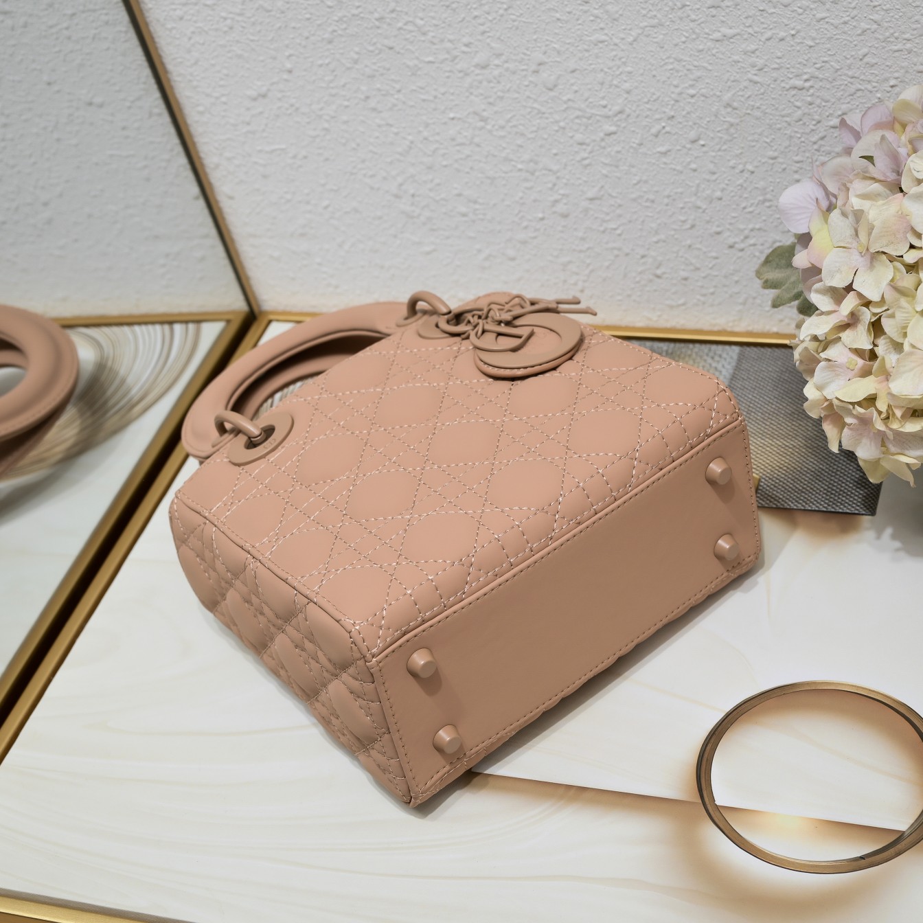 Small Lady Dior My ABCDior Bag Apricot Matte 2022 LM061 20cm