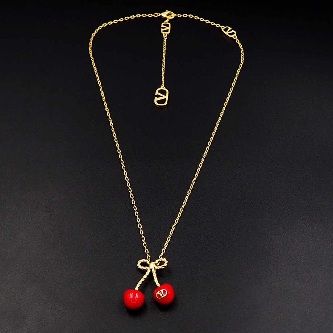 Valentino Necklace Twisted Knot Cherry Necklace Jewelry