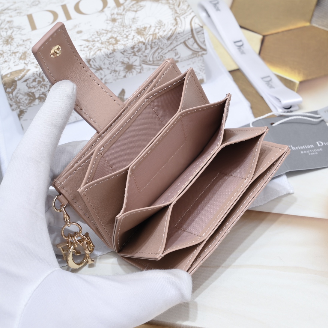 Lady Dior 5-Gusset Card Holder 10A+ top quality S0178 LM091 10.4cm