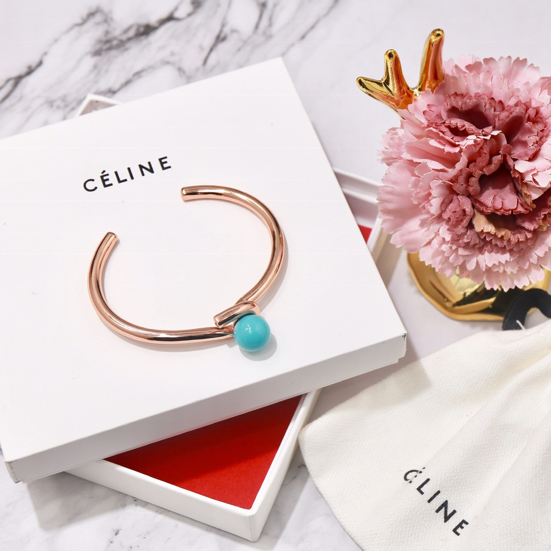 Celine Jewelry Bangle C open twisted pearl bracelet