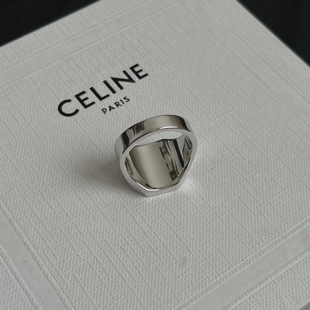 Celine Jewelry Rings Wide Letter Design