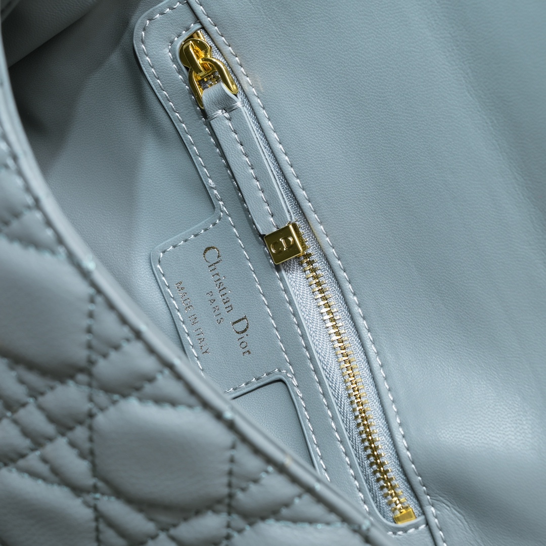 Small Dior Caro Bag Gray 9797 XB091 21cm