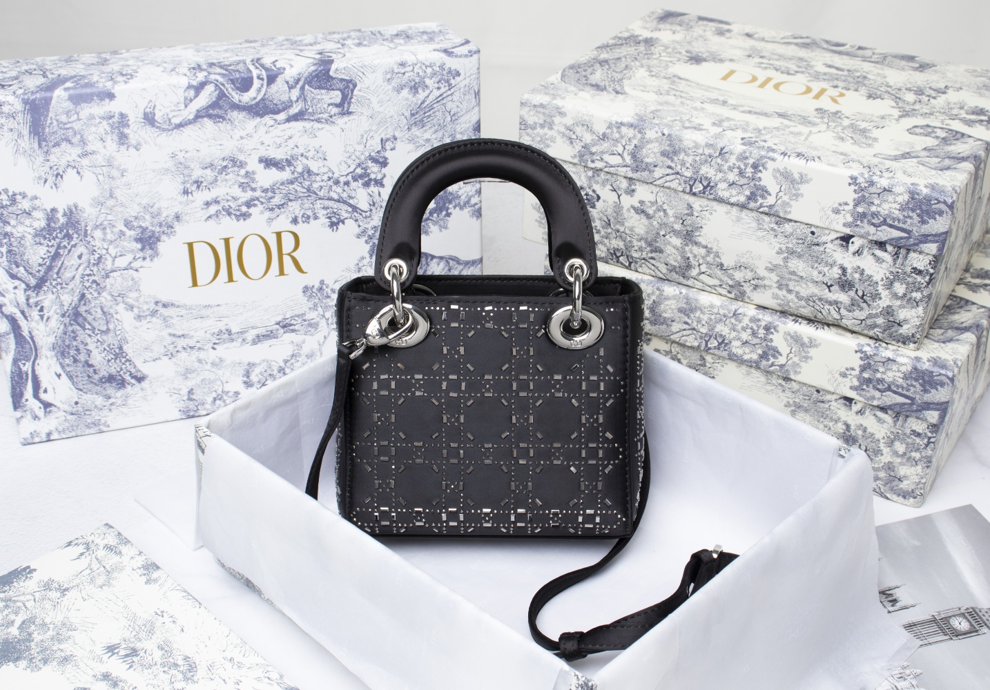 Mini Lady Dior Bag Black CD-2028 XB061 17cm