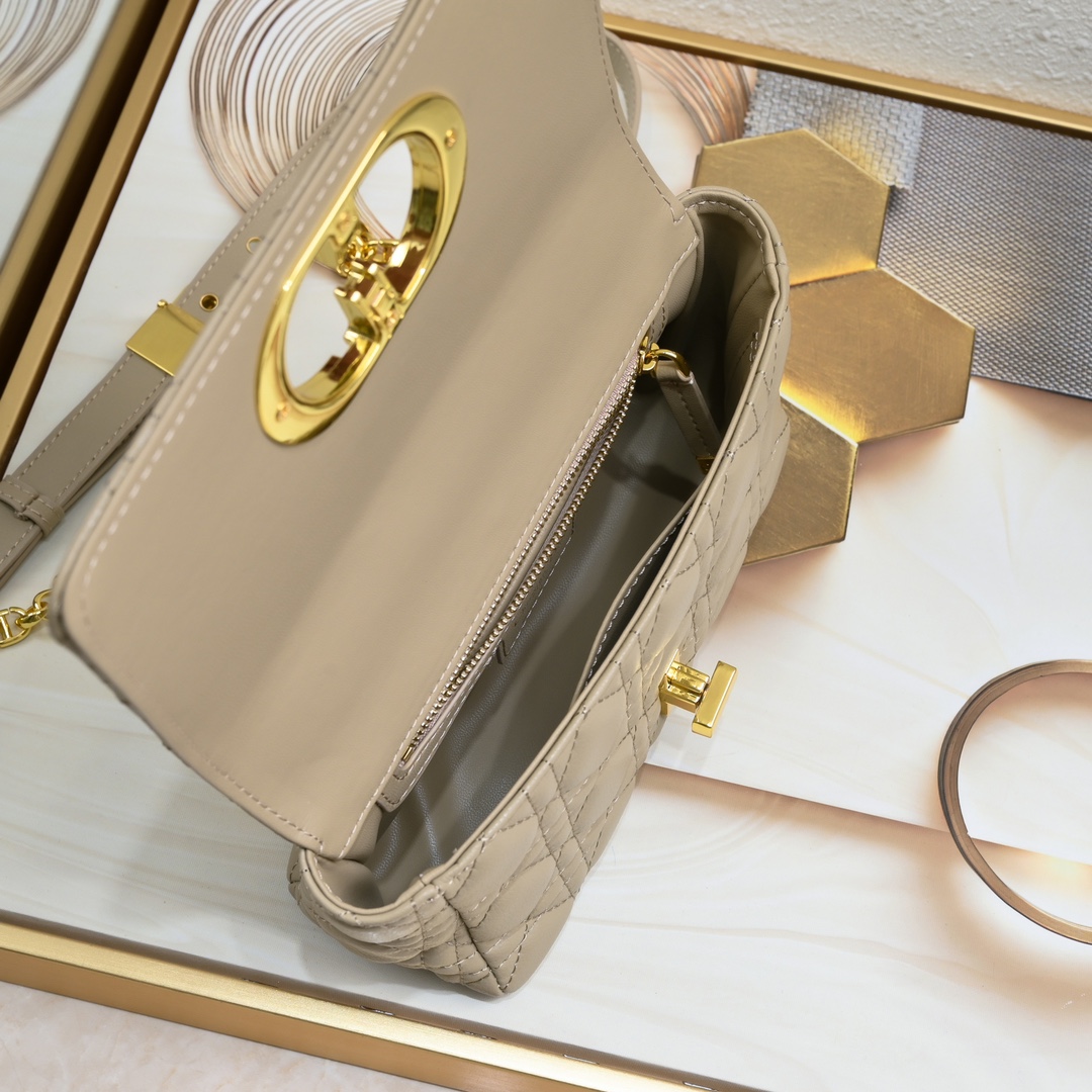 Small Dior Caro Bag Apricot 9797 XB091 21cm