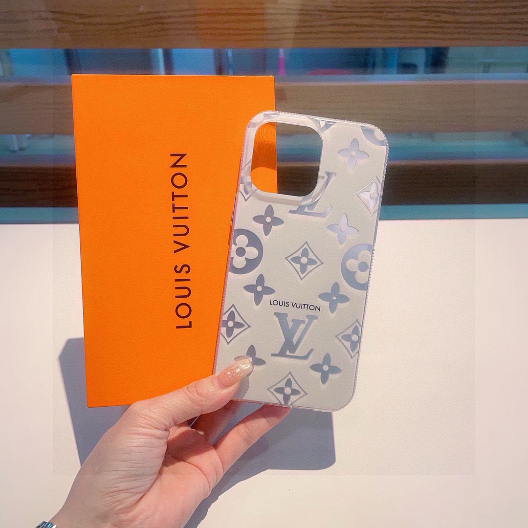 Louis Vuitton Phone Case Skin-Feel Silver Hot Stamping All-Around Phone Case Accessories