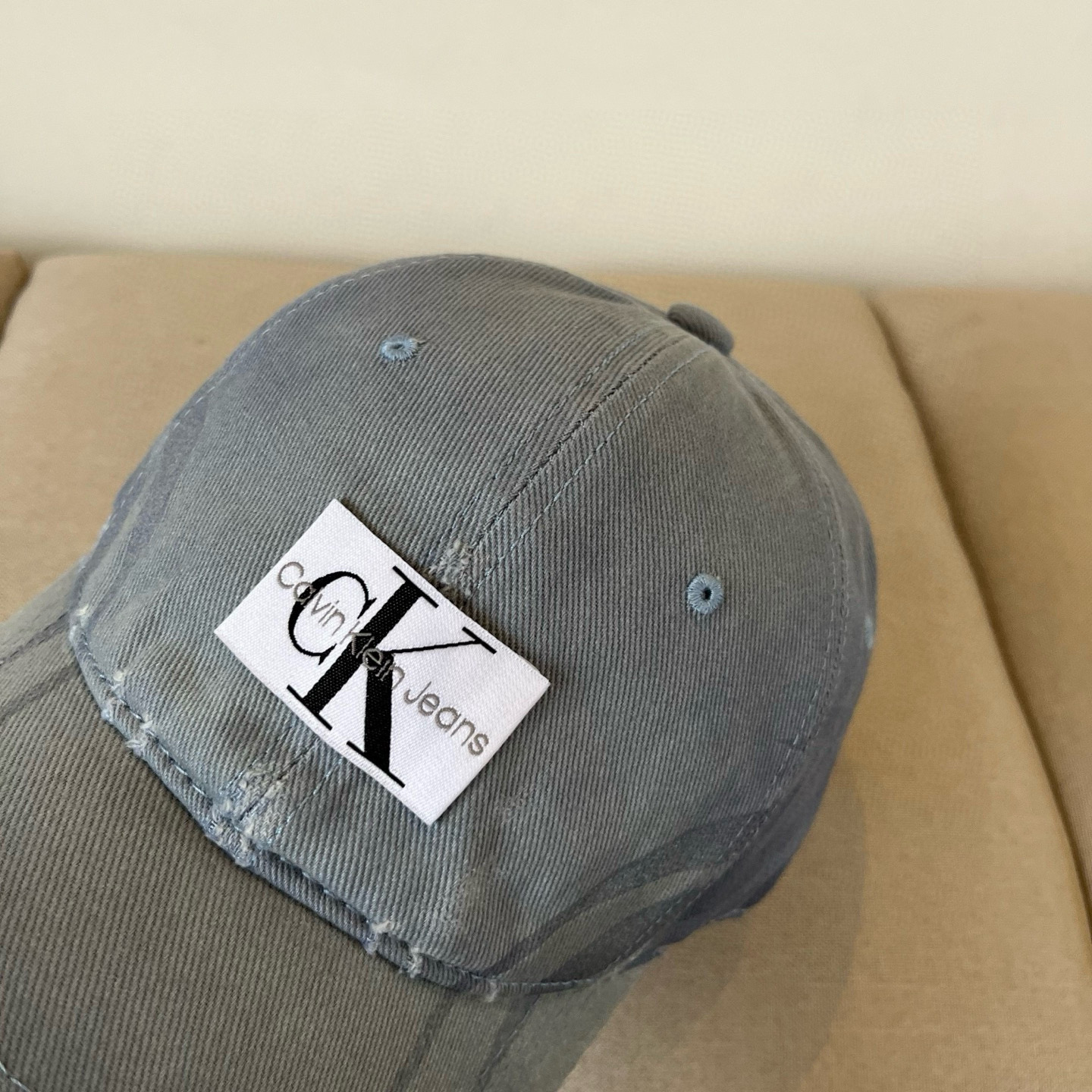CK Hat Washed Patterned Distressed Baseball Cap Accessories