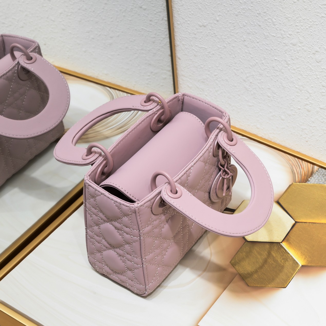 Mini Lady Dior Bag Purple Matte 2022 LM051 17cm