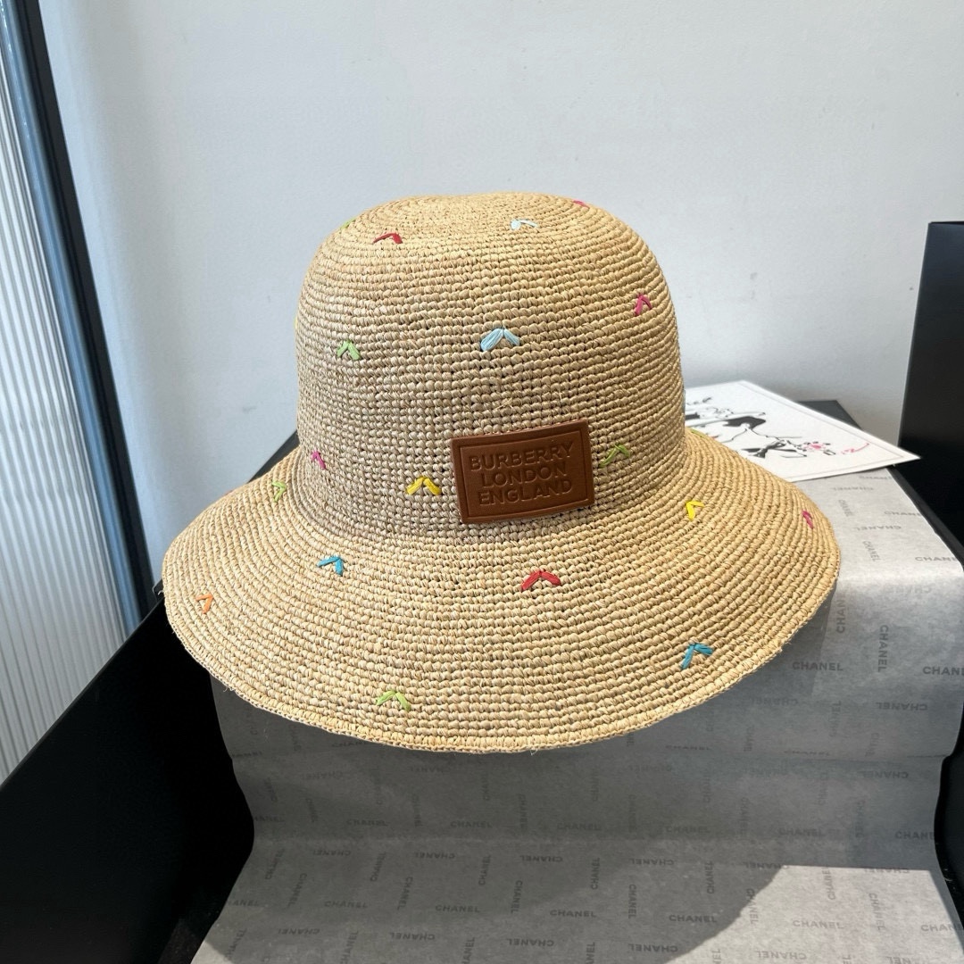 Burberry Hat Handmade Raffia Straw Hat 57cm Accessories