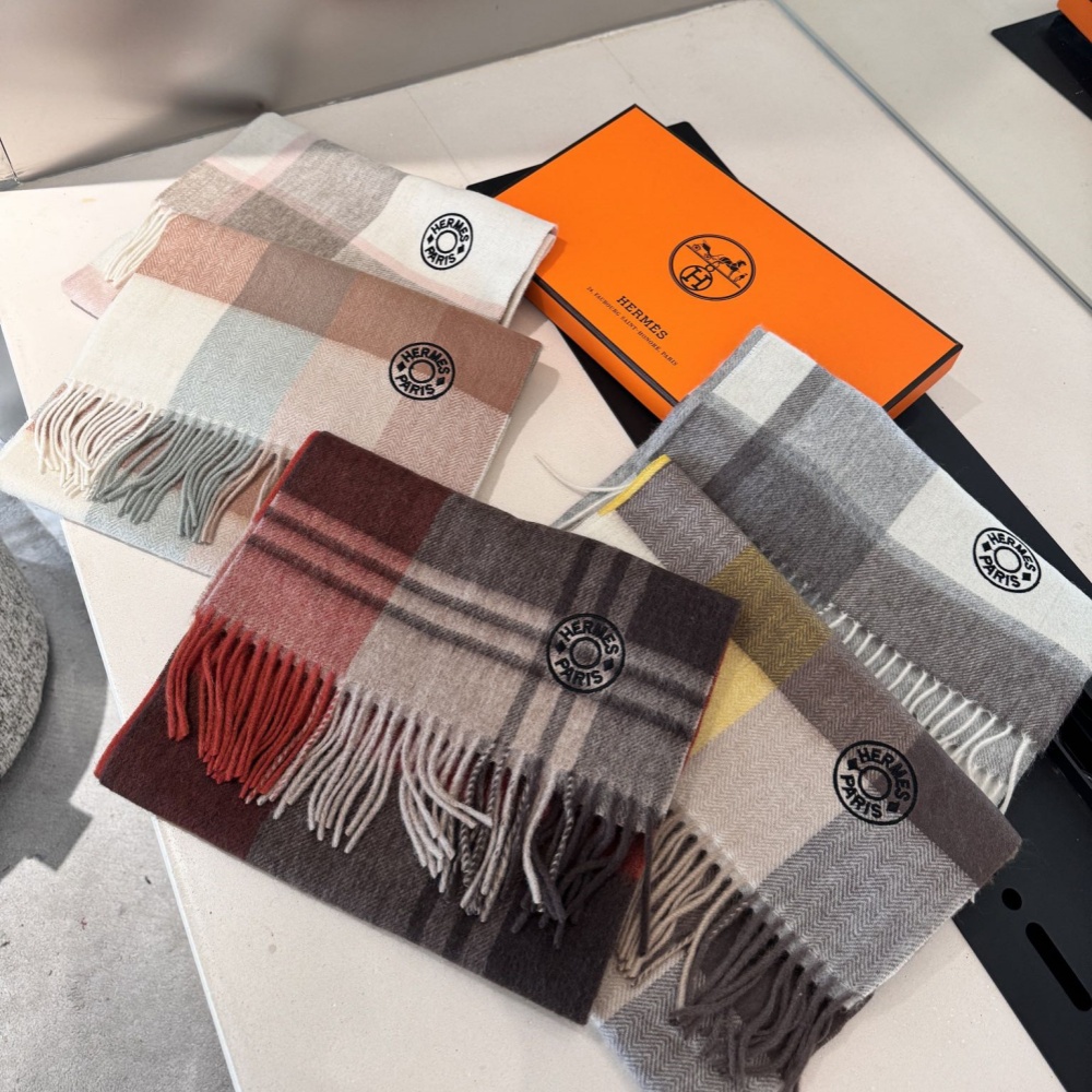 Hermes Scarf Plaid Scarf 30*180cm Accessories