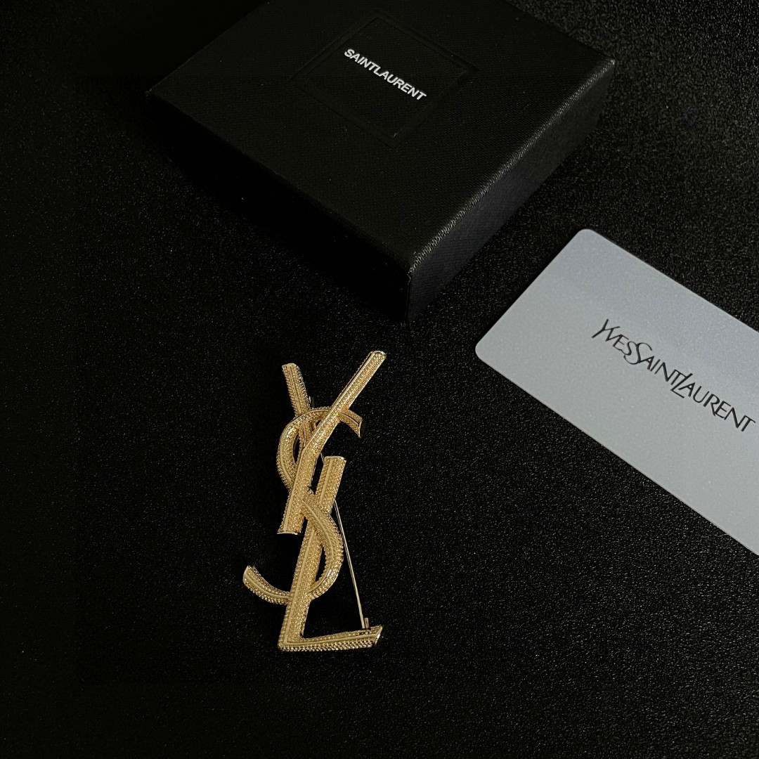 Saint Laurent Jewelry Brooches  Flash Diamond Letter
