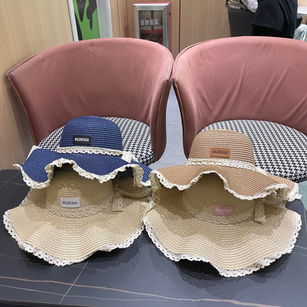 Balenciaga Hat French Lace Straw Hat Accessories