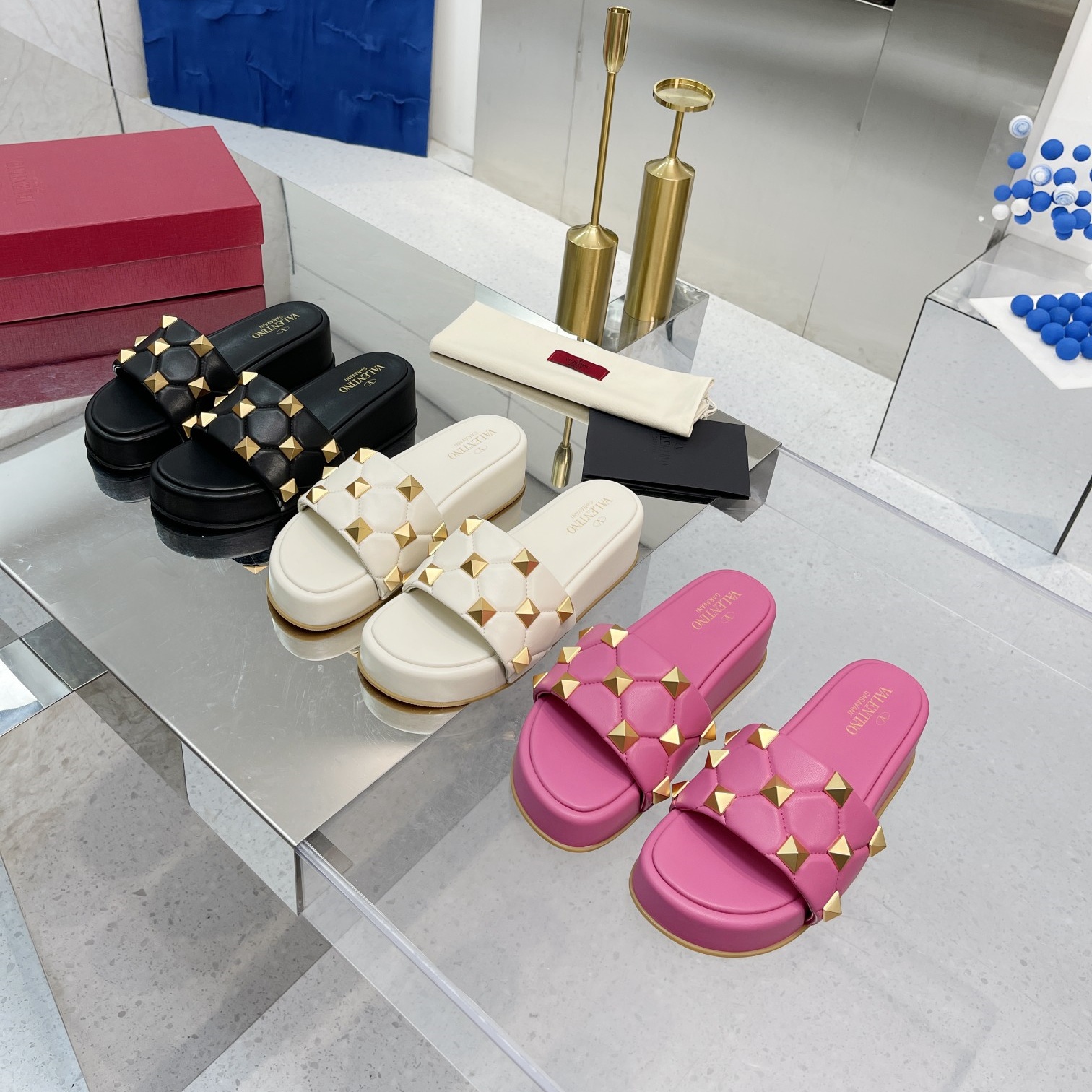 Valentino Shoes Riveted thick-soled women's slippers